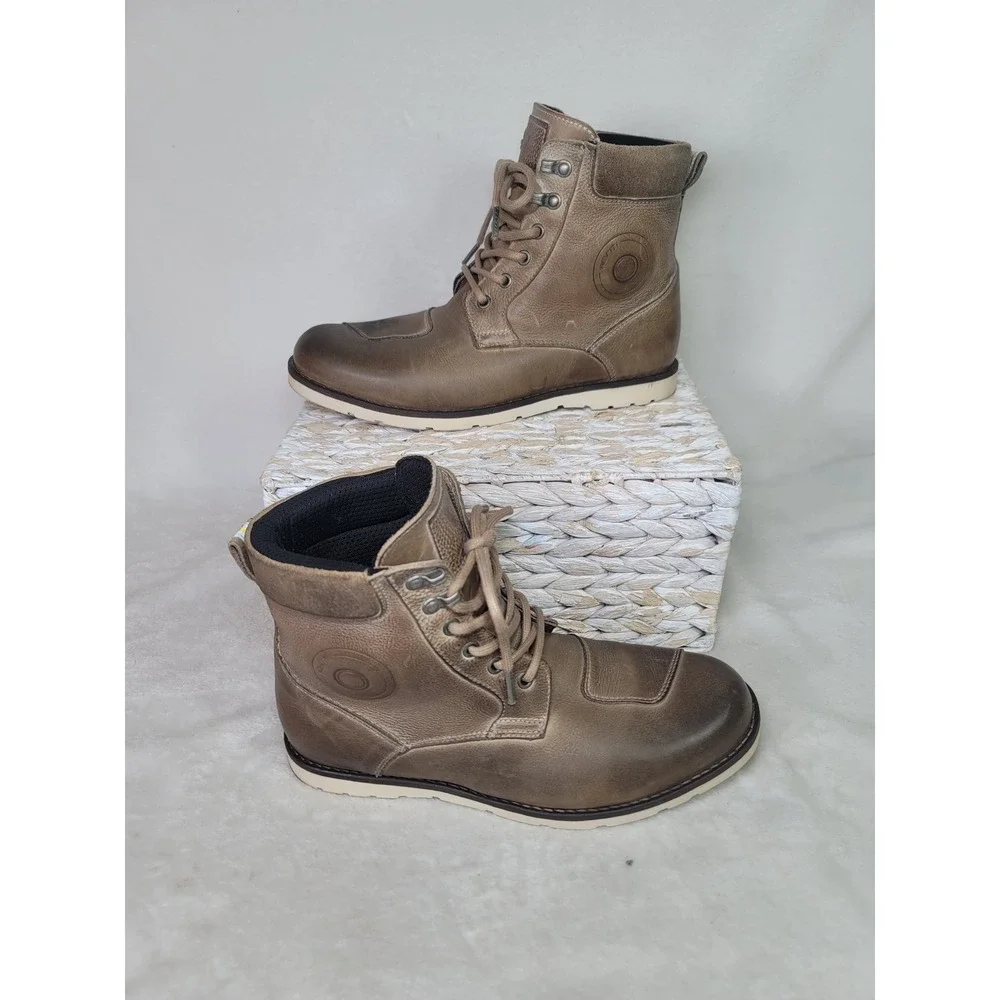REV'IT! Ginza 2 Heritage Urban Motorcycle Boots Mens Size 9 Brown Leather Biker
